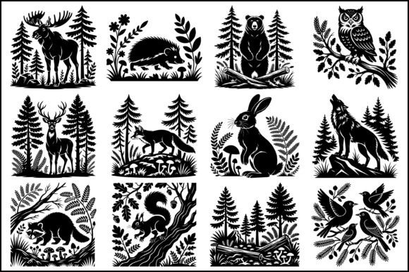 Download Forest Wildlife Silhouette SVG Bundle - Silhouette Collection