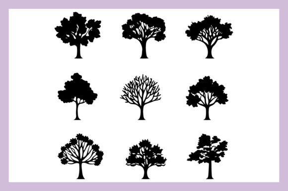 Download Oak Tree Black Silhouette 2 - Silhouette Collection