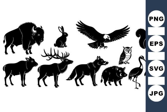 Download Wildlife Silhouette Animal Set - Silhouette Collection