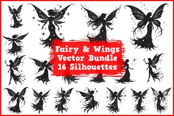 Download Magical Fairy &amp; Wings Vector Silhouette - Silhouette Collection