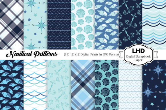 Download Digital Papers - Nautical Sea Patterns - Sea pattern Collection