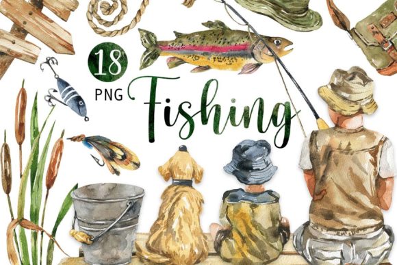Download Watercolor Fishing Clipart - Fishing clipart Collection
