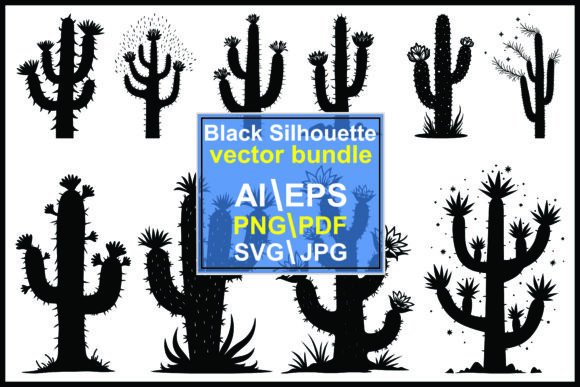 Download Cactus Vector Silhouette SVG Clipart - Silhouette Collection