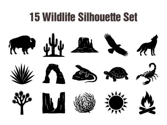 Download Desert Wildlife Silhouette Set SVG - Silhouette Collection