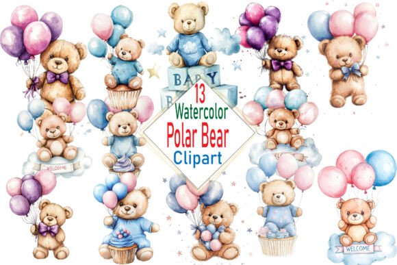 Download Watercolor Polar Bear PNG Clipart - Watercolor polar bear png Collection