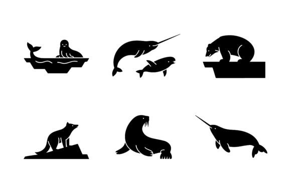 Download Arctic Animal Silhouette Icon Set EPS - Silhouette Collection