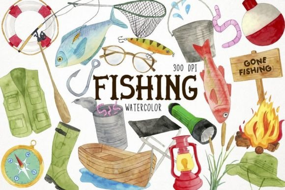 Download Watercolor Fishing Clipart, Fisherman - Fishing clipart Collection