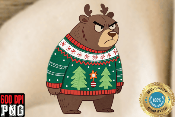 Download Grumpy Bear Ugly Christmas Sweater PNG - Premium Bundle