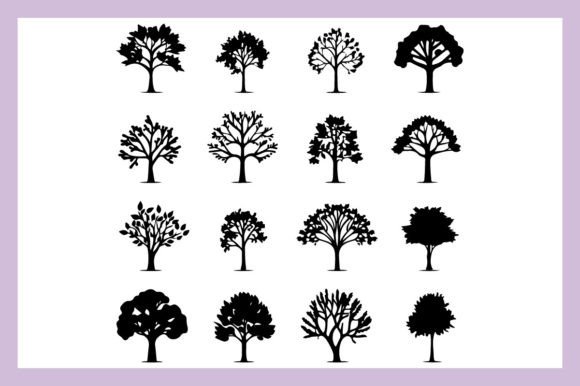 Download Oak Tree Black Silhouette 1 - Silhouette Collection