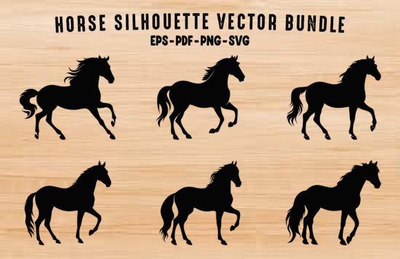 Download Horses Vector Silhouette Clipart Bundle - Silhouette Collection