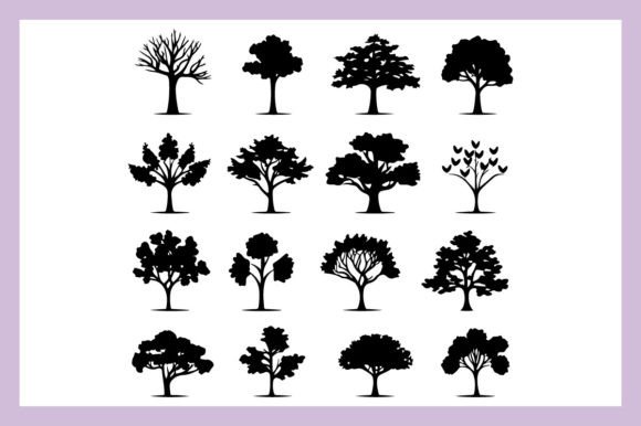 Download Oak Tree Black Silhouette 4 - Silhouette Collection