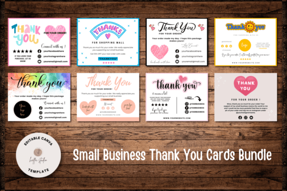 Download 8 Small Business Thank You Cards Bundle - Small Collection