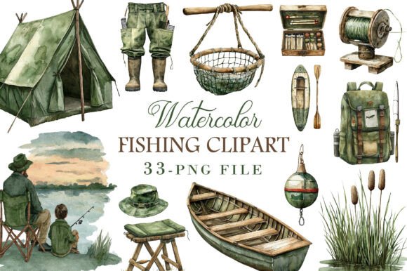 Download Watercolor Fishing Clipart - Fishing clipart Collection