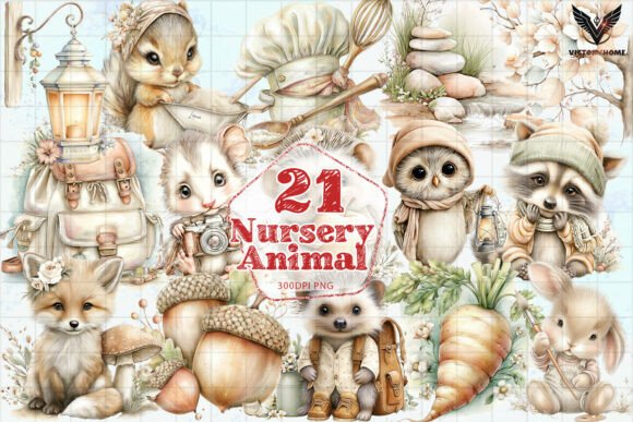 Download Nursery Woodland Animal Clipart PNG - Nursery woodland Collection