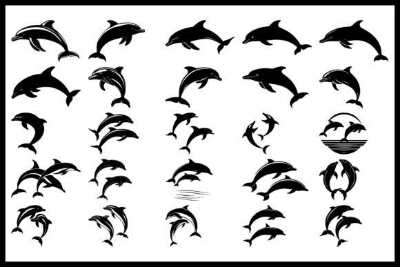 Download Graceful Dolphin Silhouettes Collection - Silhouette Collection