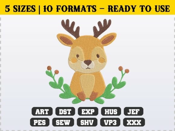 Download Nursery Woodland Baby Deer Embroidery - Nursery woodland Collection