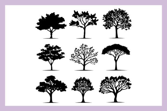 Download Oak Tree Black Silhouette 3 - Silhouette Collection