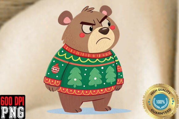 Download Grumpy Bear Ugly Christmas Sweater PNG - Premium Resources