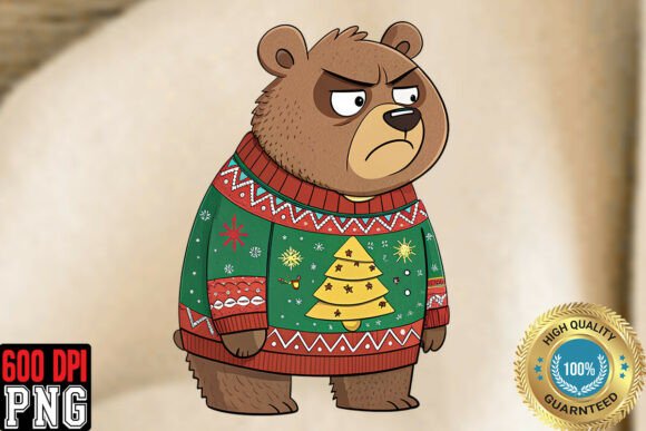 Download Grumpy Bear Ugly Christmas Sweater PNG - Premium Bundle