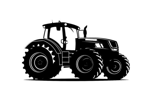 Download Tractor Vector Silhouette Black Color - Silhouette Collection